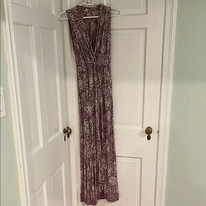 Natalie Martin Burgundy and White Patterned Dress